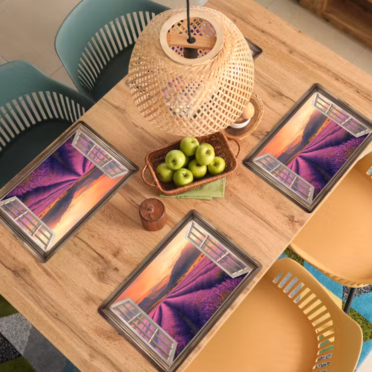 Placemat vinyl - Doorkijk - Lavendel - Landschap - Bloemen - Paars — 3