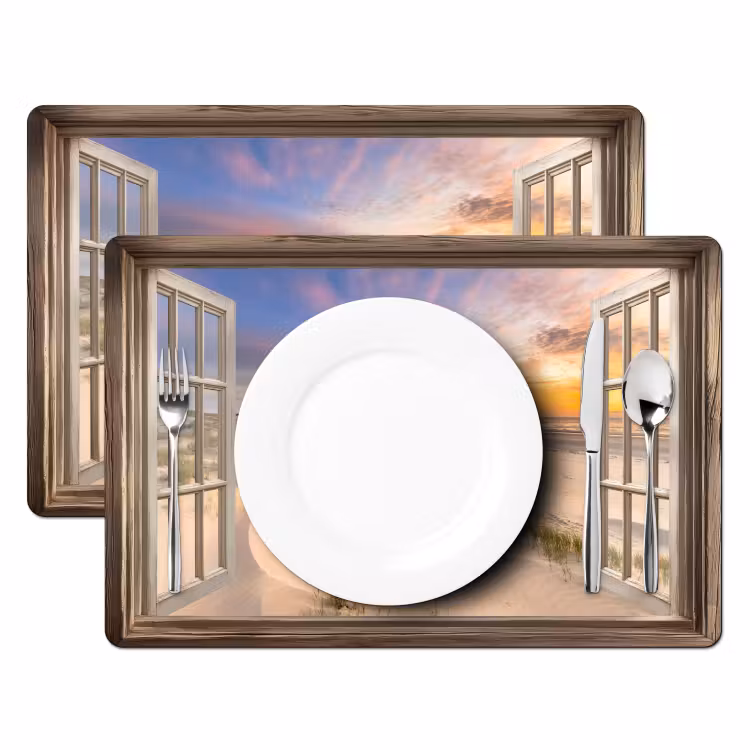 Placemat vinyl - Doorkijk - Strand - Duinen - Natuur - Landschap — 2