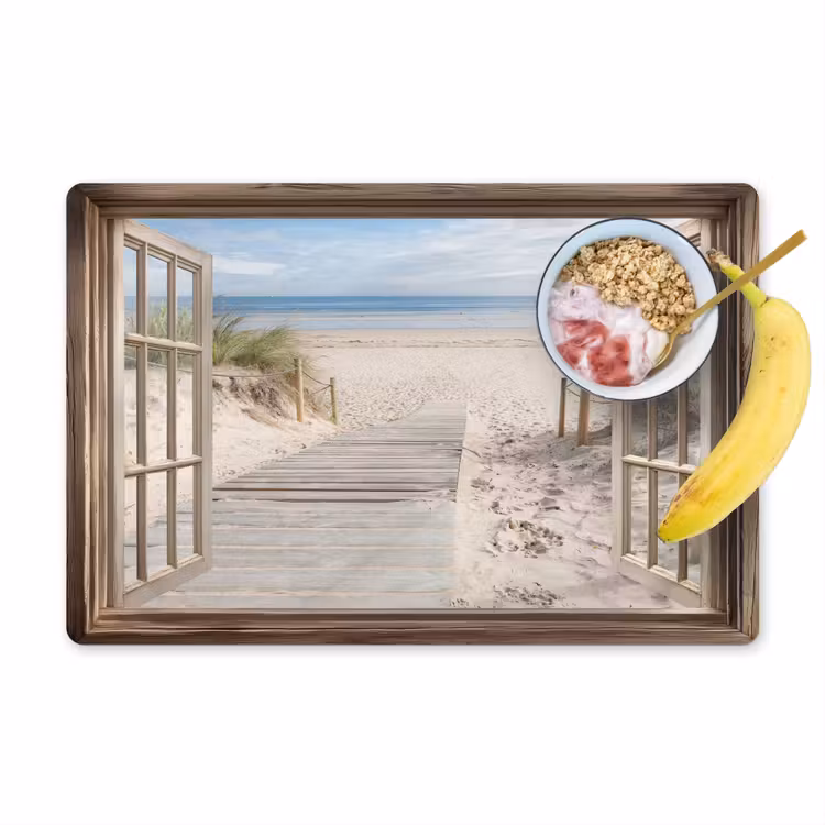 Placemat vinyl - Doorkijk - Strand - Duinen - Pad - Landschap — 1
