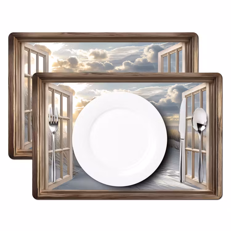 Placemat vinyl - Doorkijk - Strand - Duinen - Zee - Natuur — 2