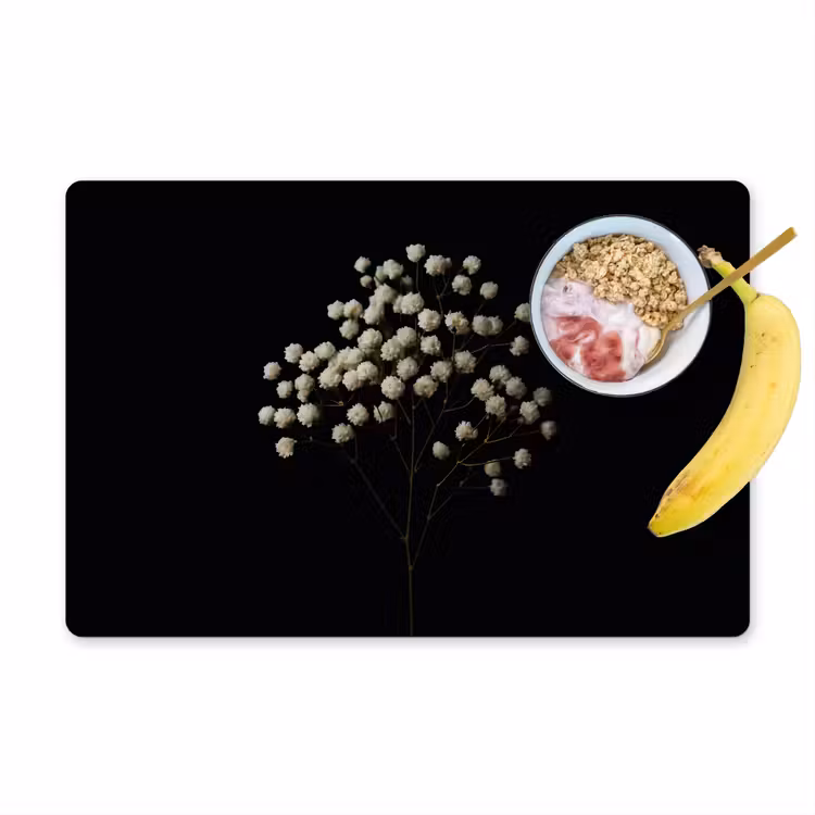 Placemat vinyl - Gipskruid - Bloemetjes - Wit - Minimalistisch — 1