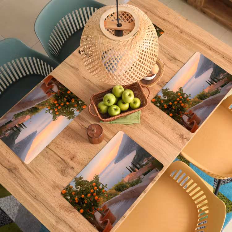 Placemat vinyl - Middelandse zee - Sinaasappel - Heuvels - Zee — 3