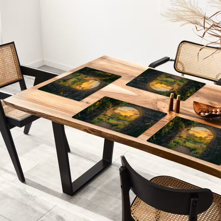Placemat vinyl - Poort - Planten - Zonsondergang — 4
