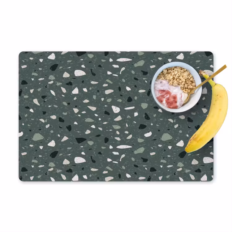 Placemat vinyl - Terrazzo - Patroon - Kleurrijk - Groen — 1