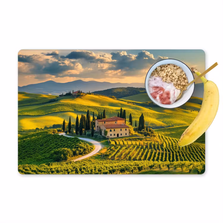 Placemat vinyl - Toscane - Landschap - Wijngaarden — 1