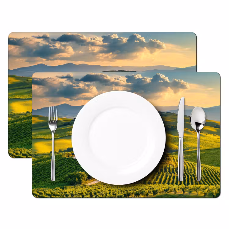 Placemat vinyl - Toscane - Landschap - Wijngaarden — 2
