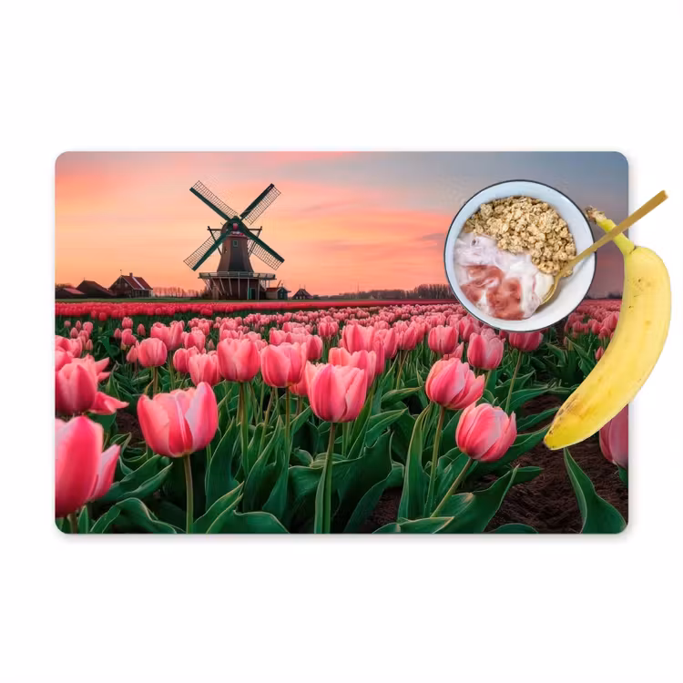 Placemat vinyl - Tulpen - Molen - Nederland — 1