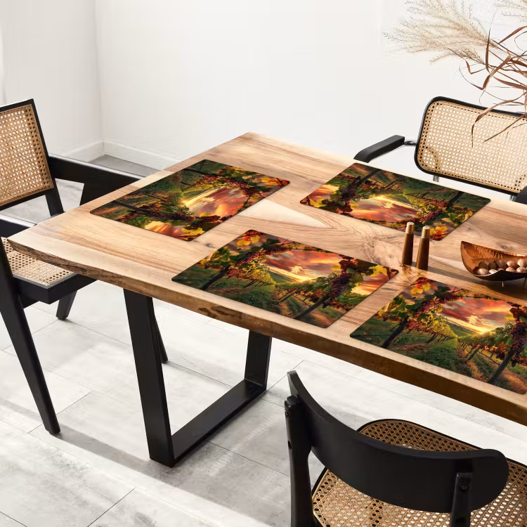 Placemat vinyl - Wijngaard - Druiven - Zonsondergang — 4