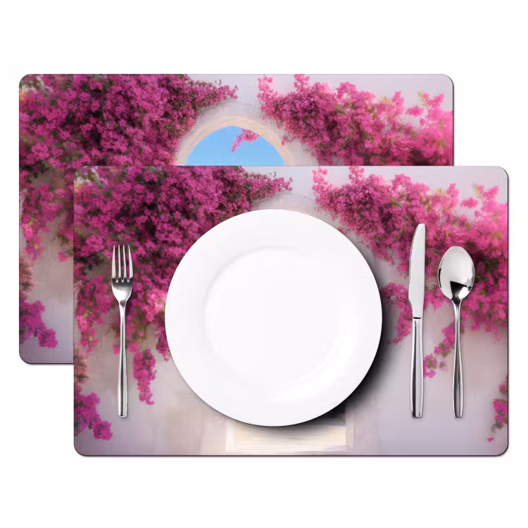 Placemat vinyl - Zee - Roze - Bloemen - Poort — 2