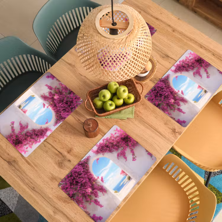 Placemat vinyl - Zee - Roze - Bloemen - Poort — 3