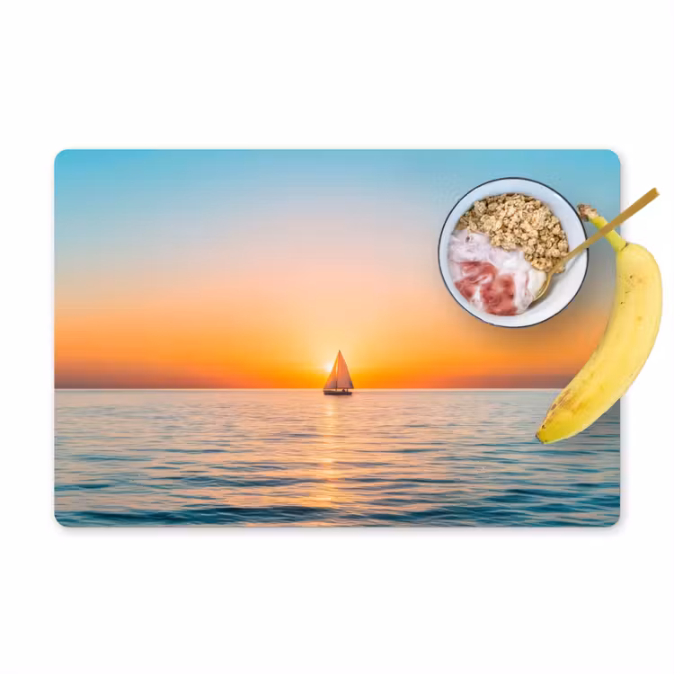 Placemat vinyl - Zee - Zeilboot - Zonsondergang — 1