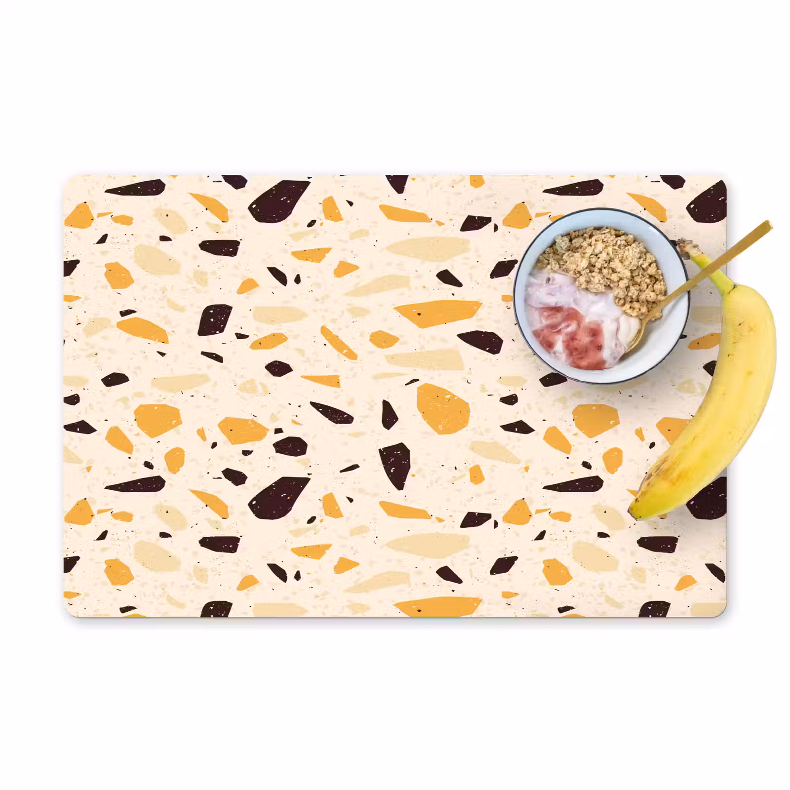 Placemat vinyl - Terrazzo - Patroon - Geel - — 1