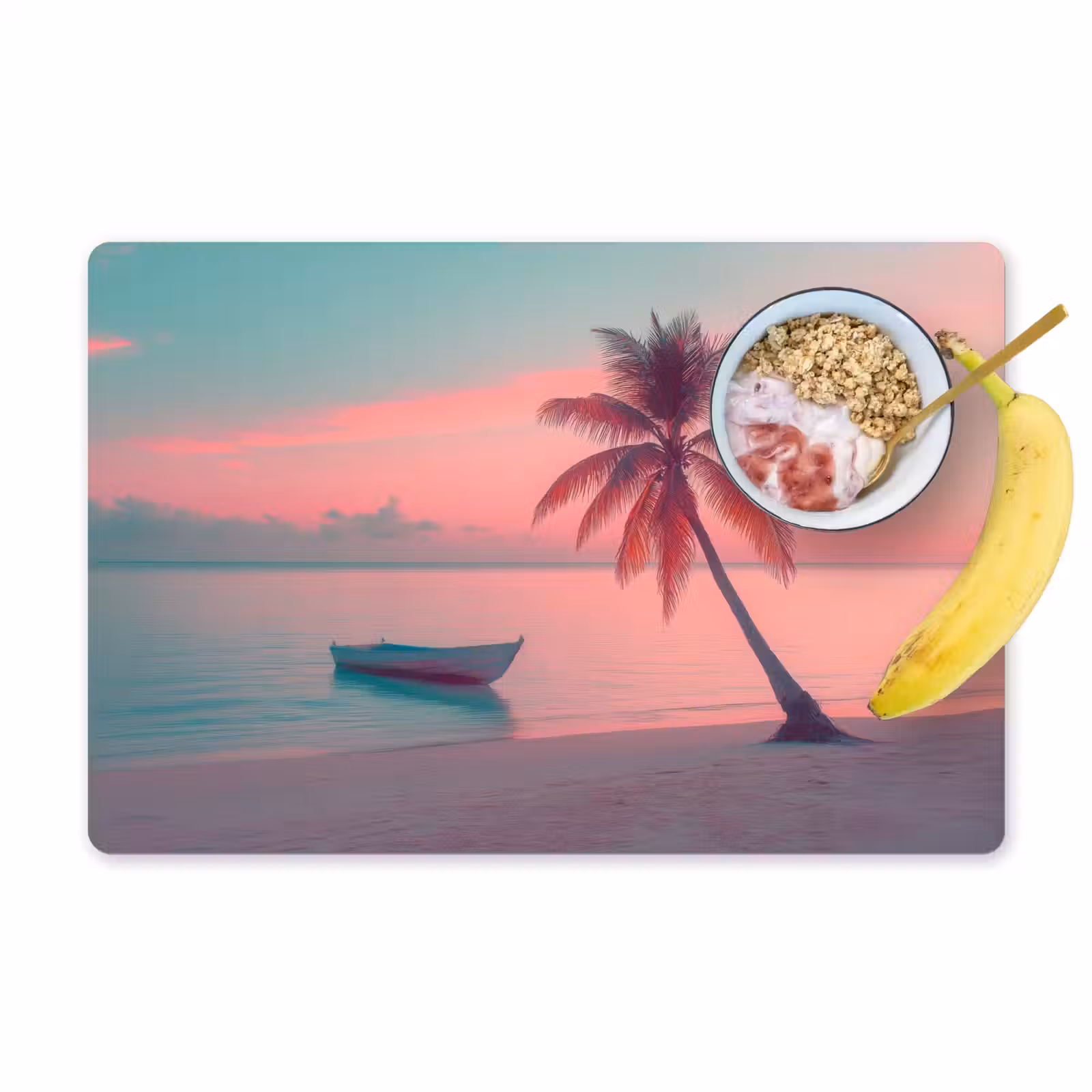 Placemat vinyl - Zee - Boot - Zonsondergang — 1