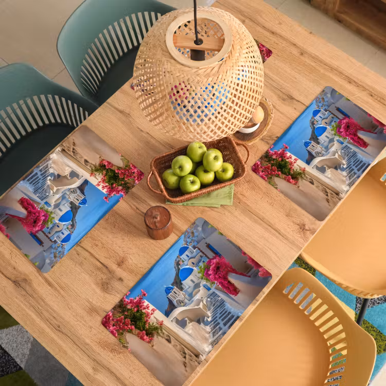 Placemat vinyl - Santorini - Bloemen - Griekenland — 3