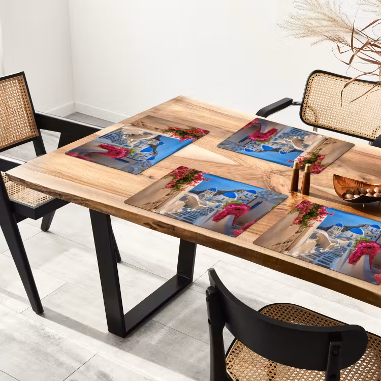 Placemat vinyl - Santorini - Bloemen - Griekenland — 4