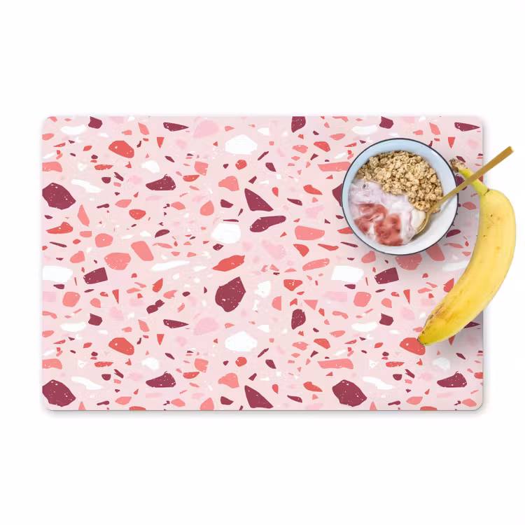 Placemat vinyl - Terrazzo - Patroon - Roze — 1