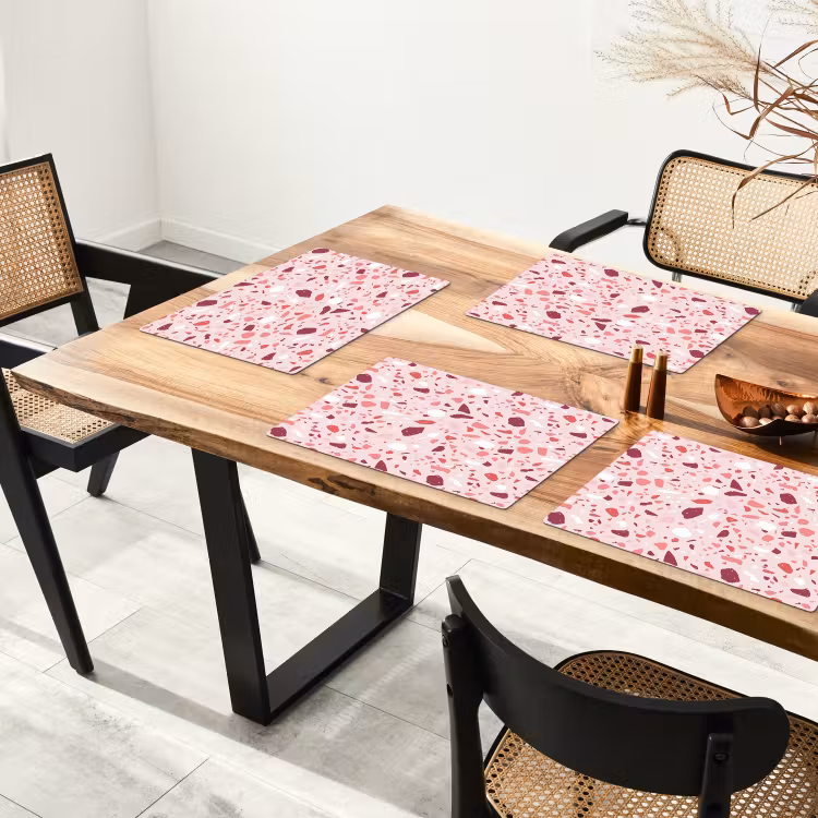 Placemat vinyl - Terrazzo - Patroon - Roze — 4