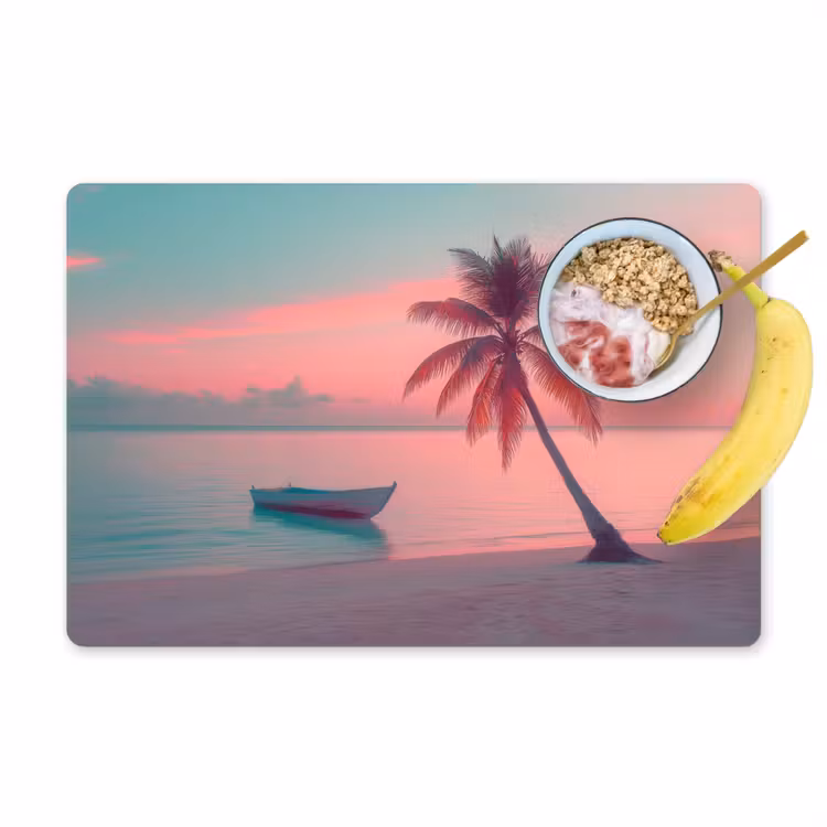 Placemat vinyl - Zee - Boot - Zonsondergang — 1