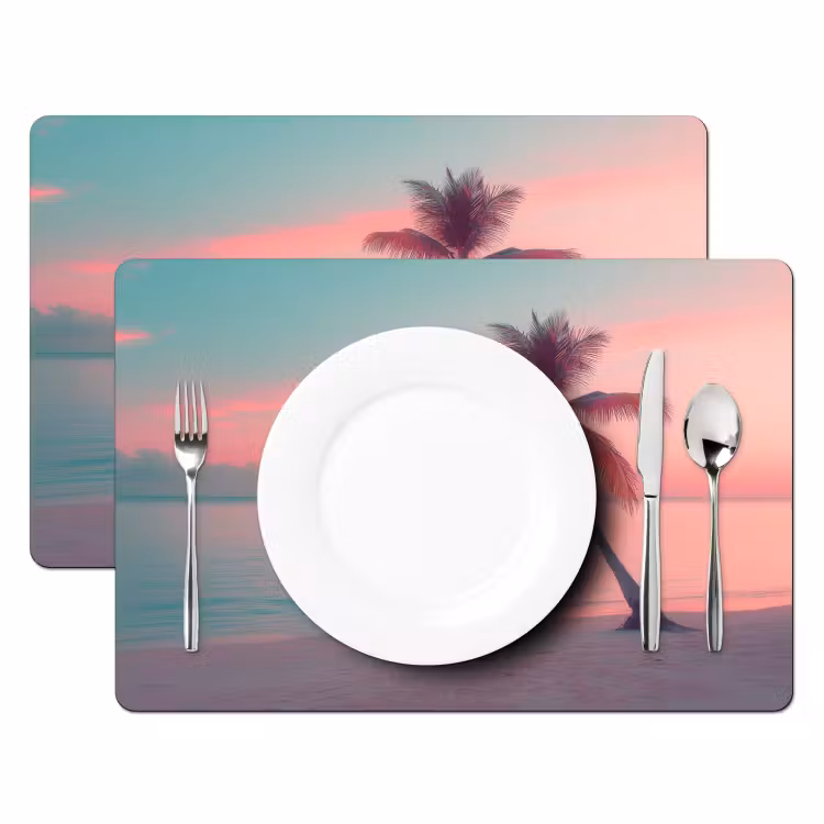 Placemat vinyl - Zee - Boot - Zonsondergang — 2