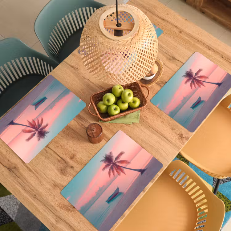 Placemat vinyl - Zee - Boot - Zonsondergang — 3