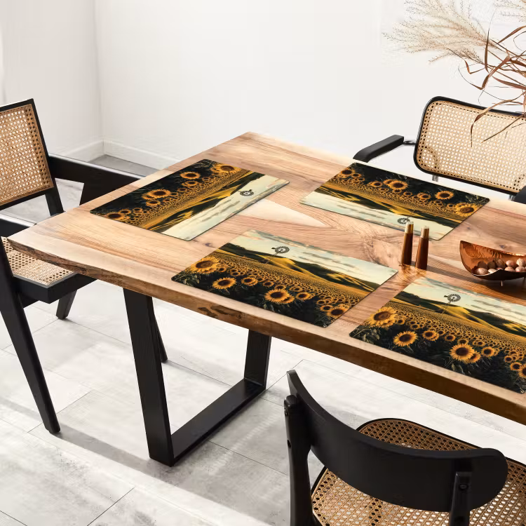 Placemat vinyl - Zonnebloem - Veld - Windmolen — 4