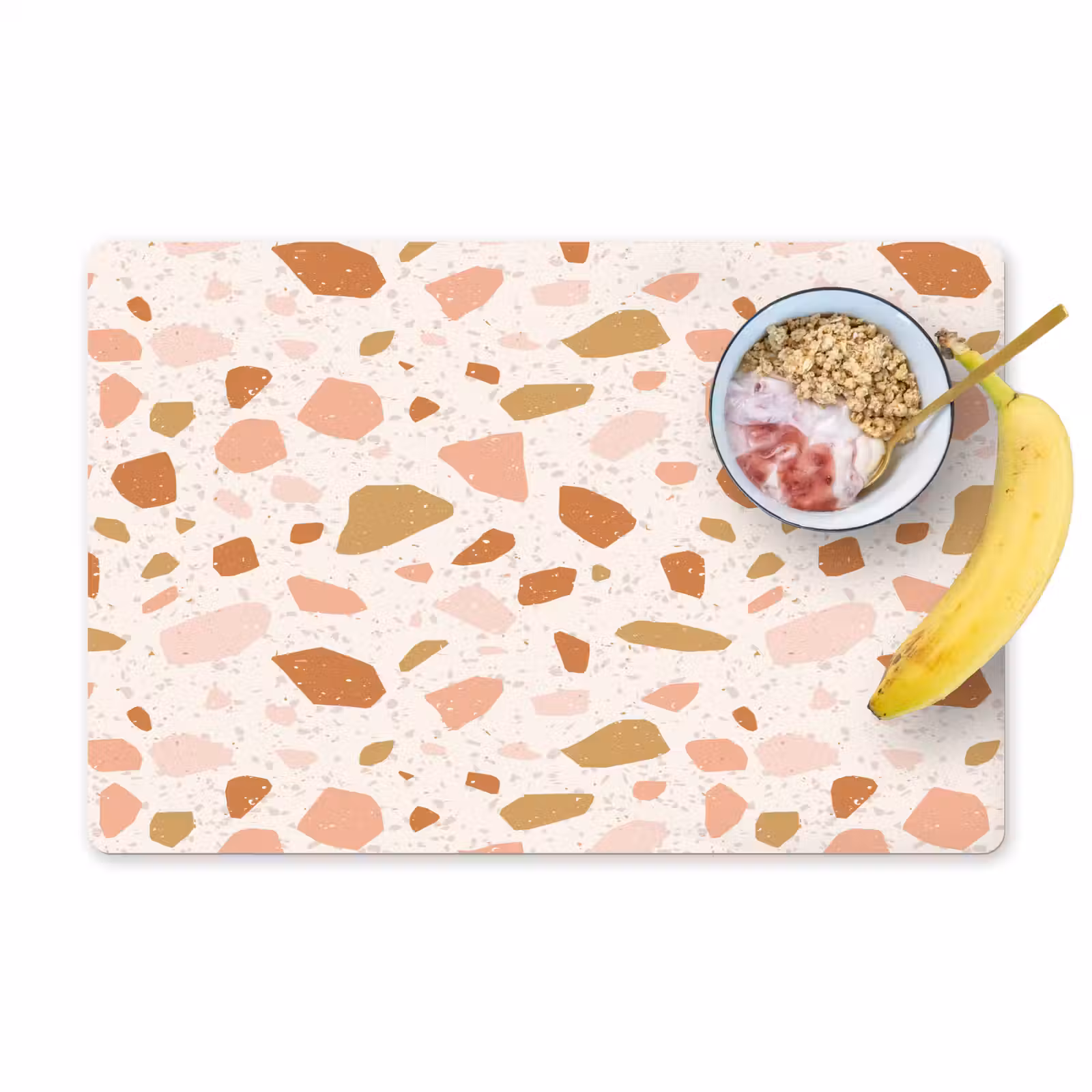 Placemat vinyl - Terrazzo - Patroon - Kleurrijk - Zalm — 1