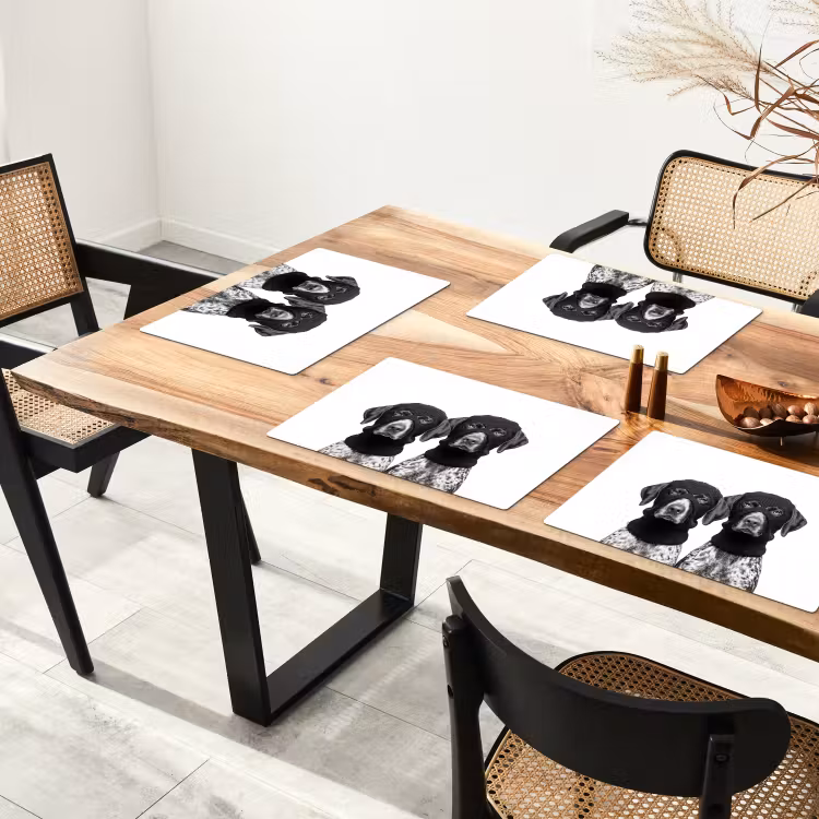 Placemat - 6 stuks - Honden - Bivakmuts - Zwart - wit — 4