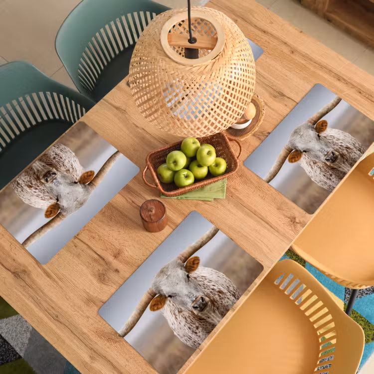 Placemat - 6 stuks - Longhorn - Grasveld - Dier — 3