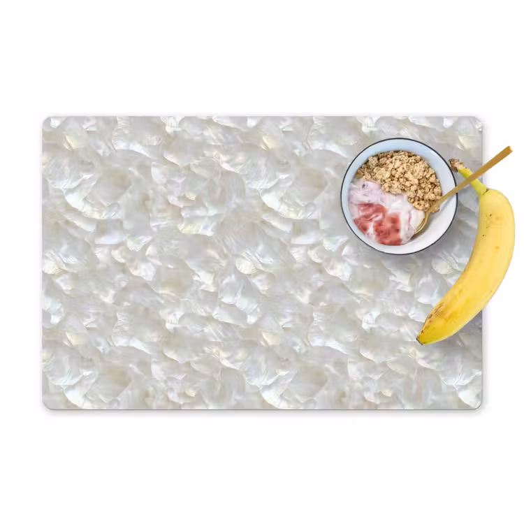 Placemat - 6 stuks - Parelmoerglans - Wit - Schelp — 1