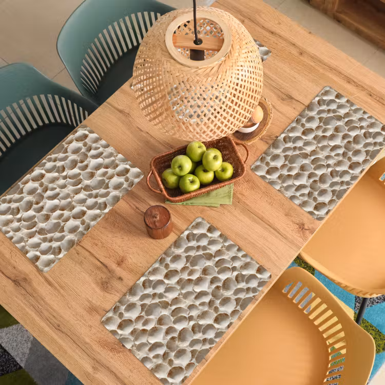 Placemat - 6 stuks - Schelpen - Waaiervorm - Wit — 3