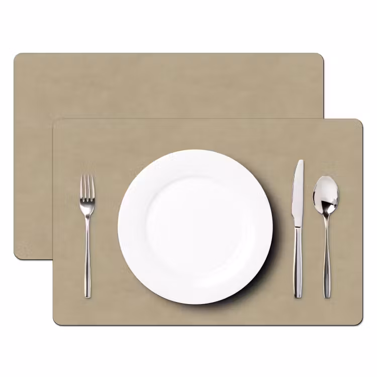 Placemat - 6 stuks - Zandkleur - Korrelige structuur - Beton — 2