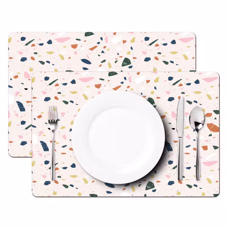 Placemat vinyl - Terrazzo - Patroon - Kleurrijk — 2