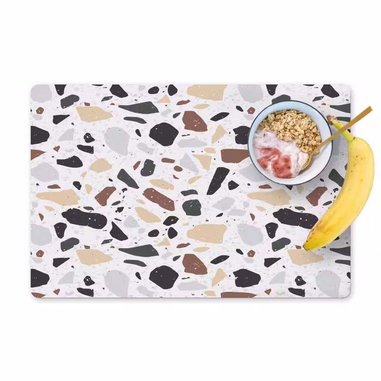 Placemat vinyl - Terrazzo - Patroon - Kleurrijk - Klei — 1
