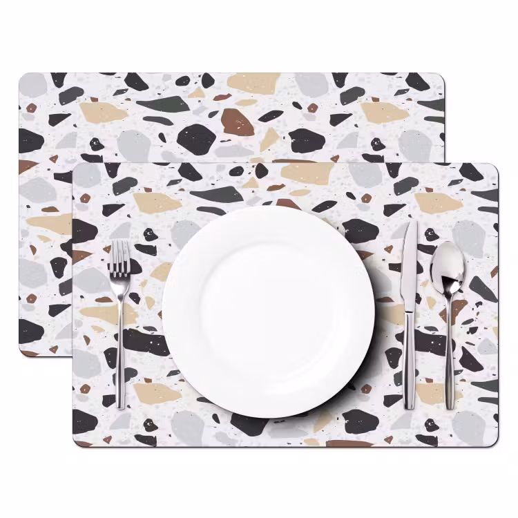 Placemat vinyl - Terrazzo - Patroon - Kleurrijk - Klei — 2