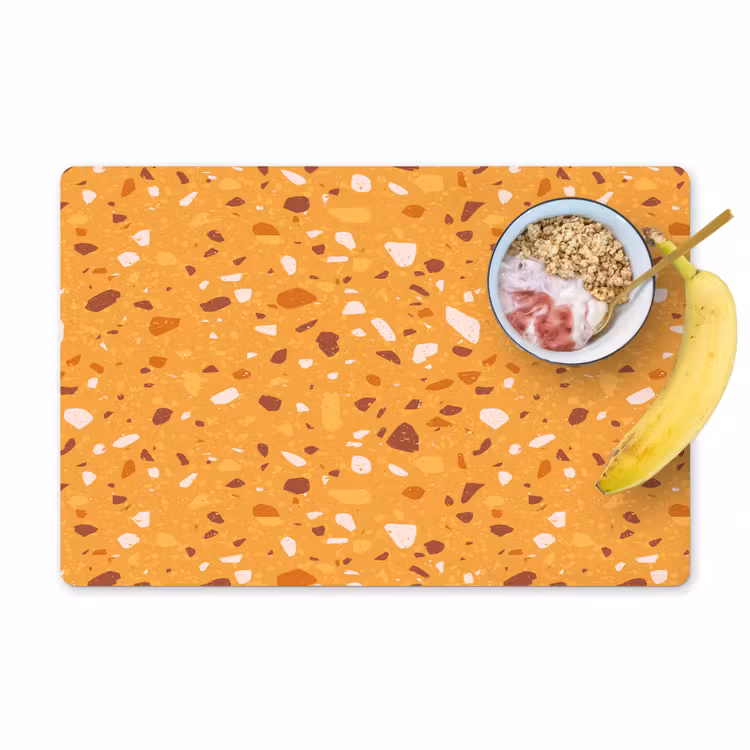 Placemat vinyl - Terrazzo -  Patroon - Okergeel — 1