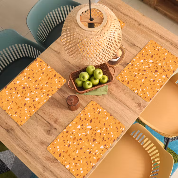 Placemat vinyl - Terrazzo -  Patroon - Okergeel — 3