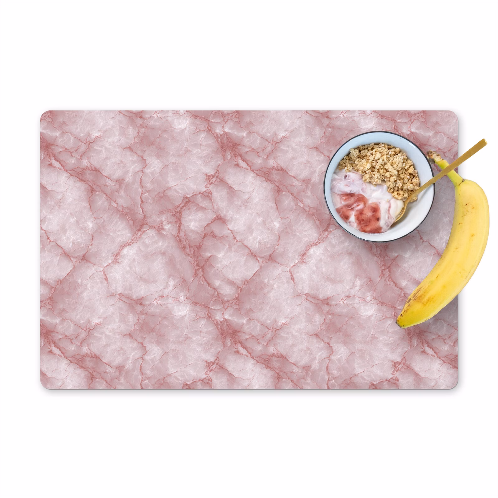 Placemat - 6 stuks - Roze - Kwartsmarmer - Aders — 1
