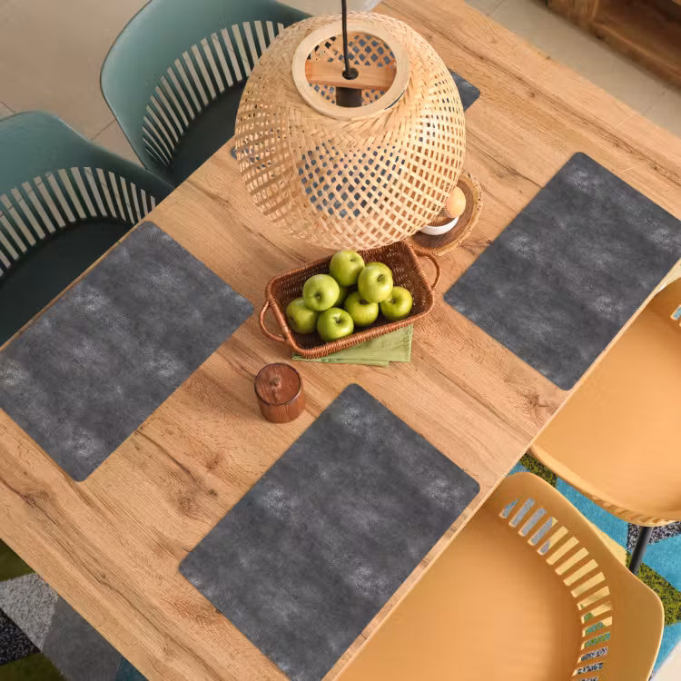 Placemat - 6 stuks - Donkergrijs - Ruw - Beton — 3