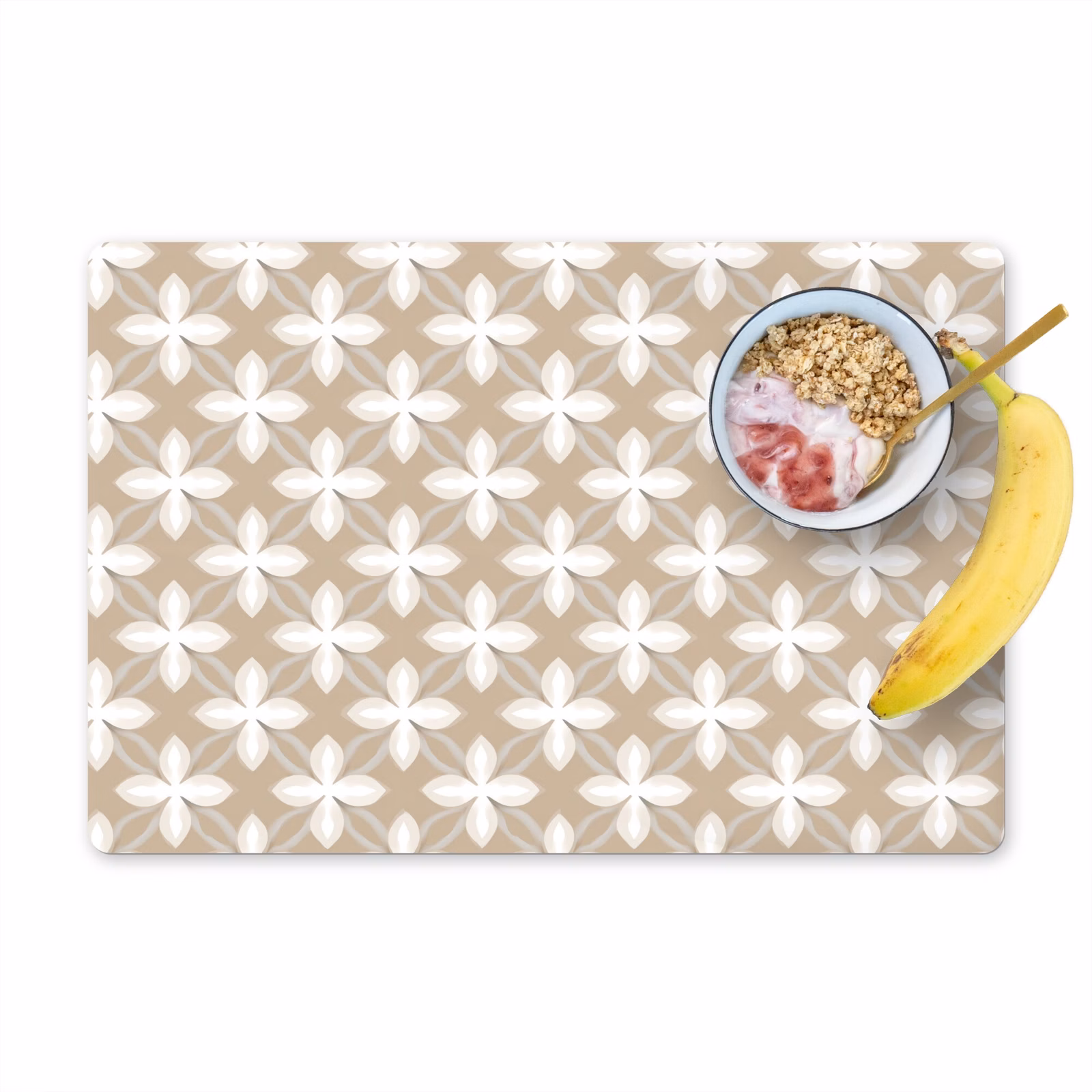 Placemat - 6 stuks - Patroon - Symmetrisch - Beige — 1