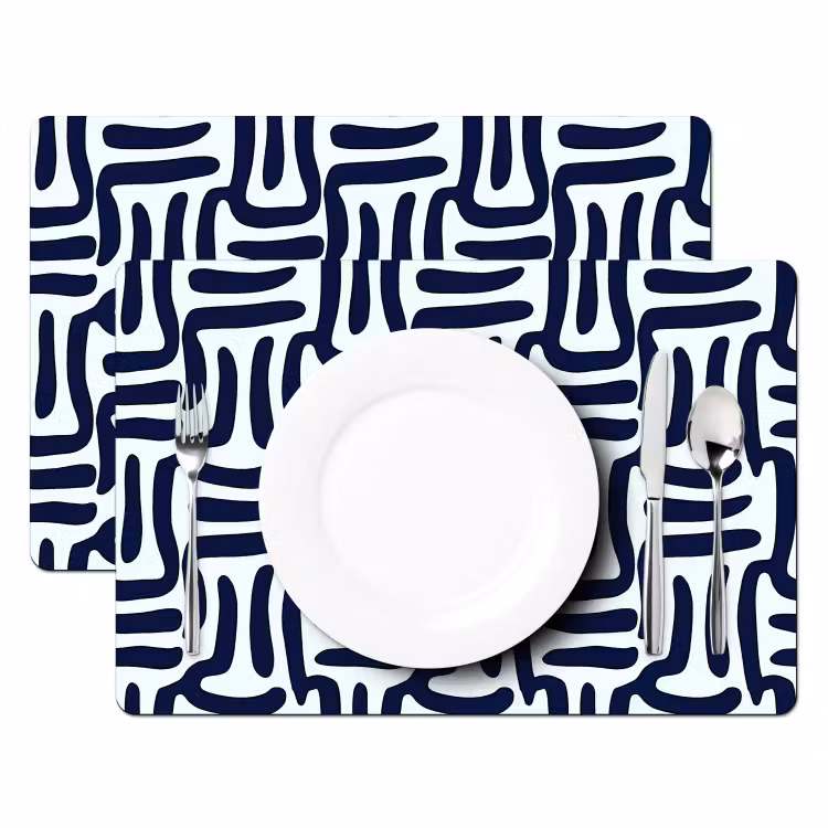 Placemat - 6 stuks - Abstract - Modern - Blauw — 2