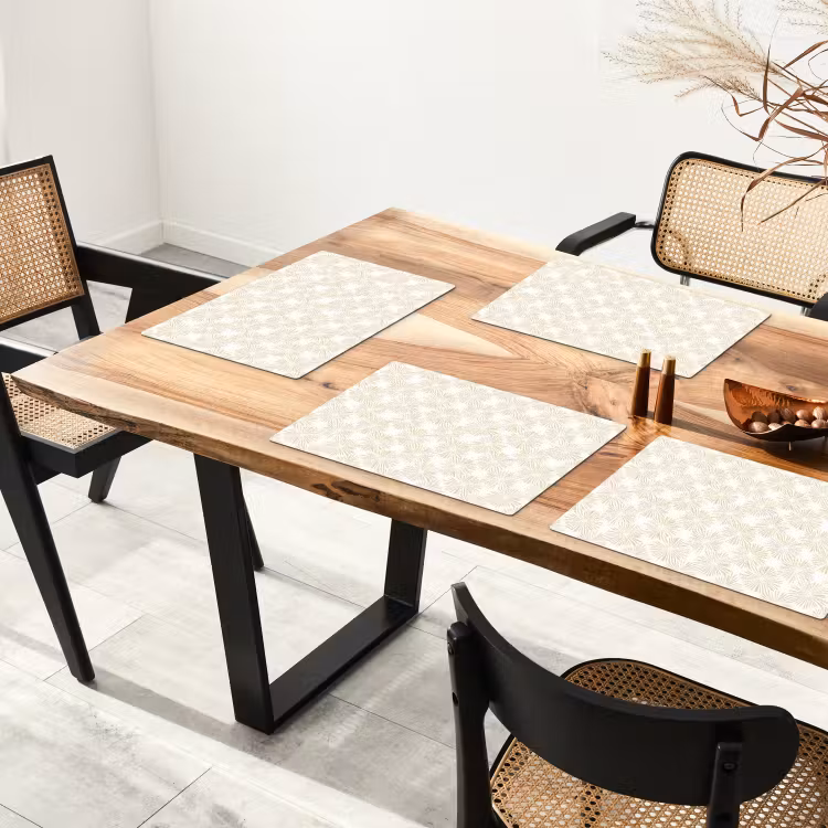 Placemat - 6 stuks - Abstract - Motief - Beige — 4