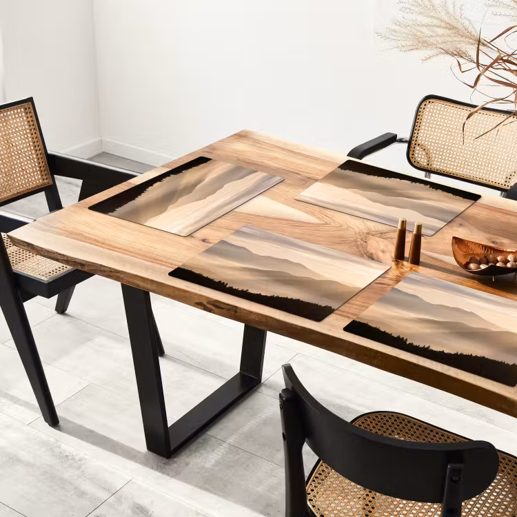 Placemat - 6 stuks - Bergen - Mist - Zonnestralen — 4