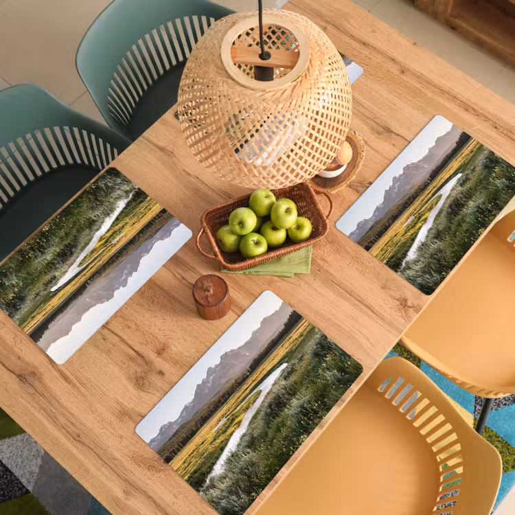 Placemat - 6 stuks - Berglandschap - Rivier - Bos — 3