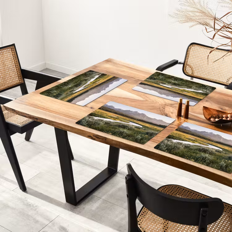 Placemat - 6 stuks - Berglandschap - Rivier - Bos — 4