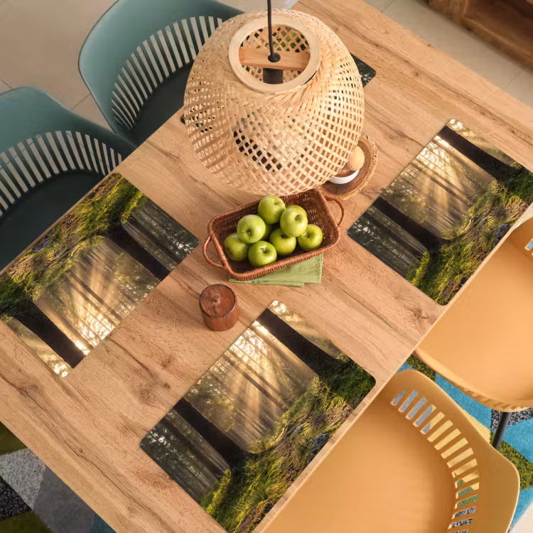 Placemat - 6 stuks - Bos - Zonlicht - Gras — 3