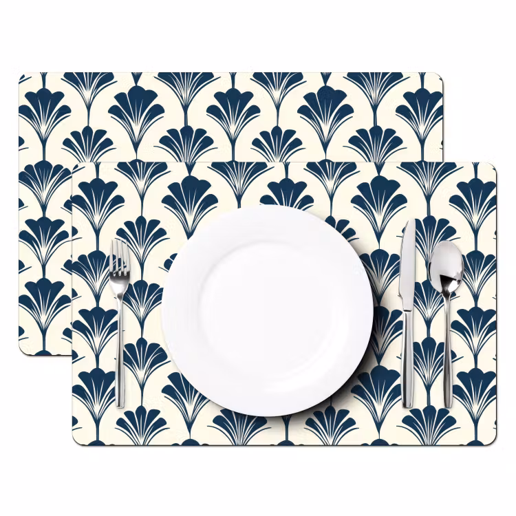 Placemat - 6 stuks - Klassiek - Motief - Blauw — 2