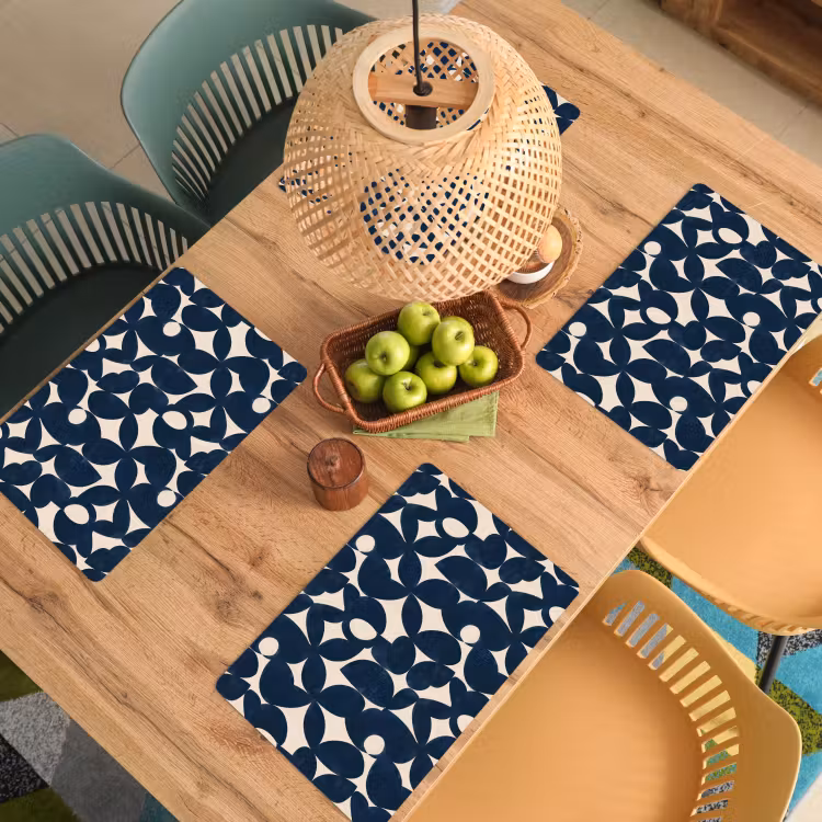 Placemat - 6 stuks - Modern - Geometrisch - Blauw — 3