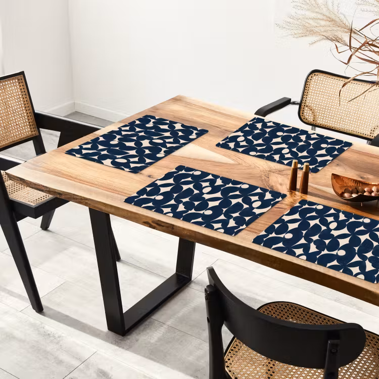Placemat - 6 stuks - Modern - Geometrisch - Blauw — 4