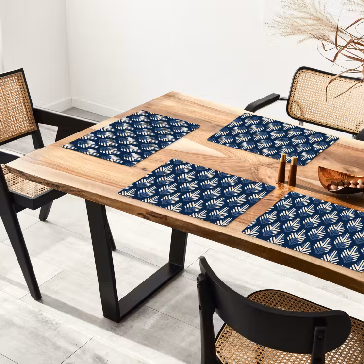 Placemat - 6 stuks - Modern - Patroon - Blauw — 4