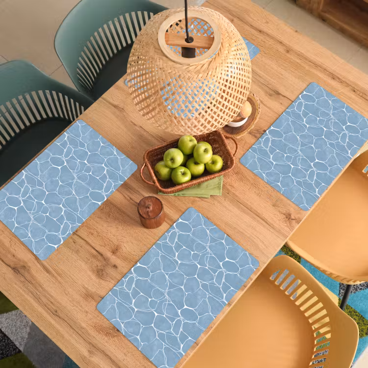 Placemat - 6 stuks - Organisch - Patroon - Blauw — 3